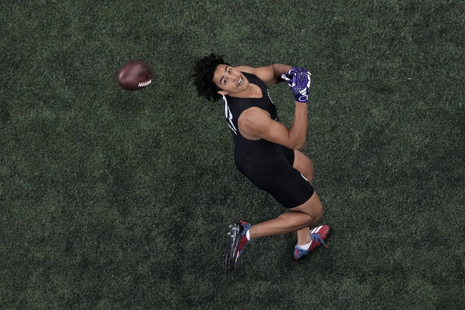 Holy Cross wide receiver Jalen Coker impressed at the combine and could hear his name called in the draft.