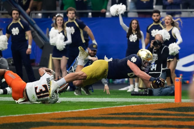 George Takacs amassed just eight receptions for 78 yards and a pair of touchdowns in 29 games at Notre Dame (Photo: Zac BonDurant/Special to the Republic / USA TODAY NETWORK).